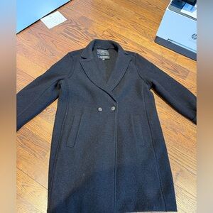 J. Crew Women's Black Double-Breasted Wool Pea Coat
